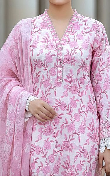 Lsm White/Pink Lawn Suit | Pakistani Lawn Dress in USA- Image 2