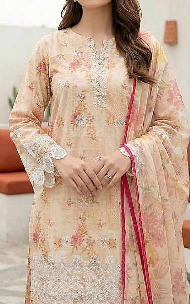 Lsm Peach Lawn Suit | Pakistani Lawn Dress in USA- Image 2