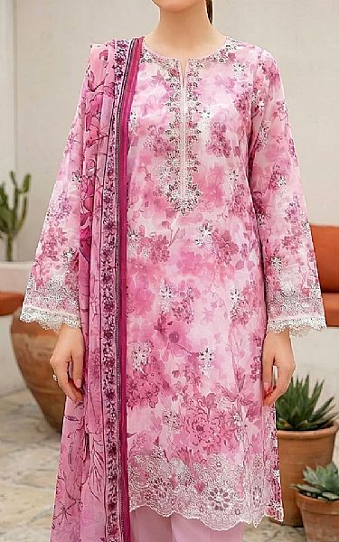 Lsm Pink Lawn Suit | Pakistani Lawn Dress in USA- Image 2