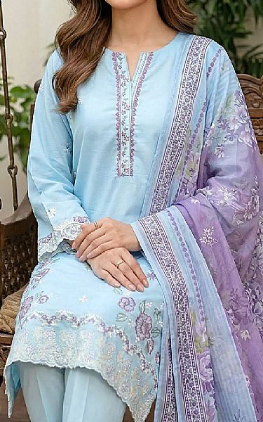 Lsm Baby Blue Lawn Suit | Pakistani Lawn Dress in USA- Image 2