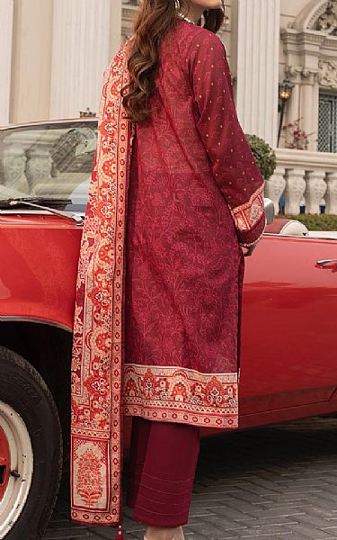 Lsm Dull Red Lawn Suit | Pakistani Lawn Dress in USA- Image 2