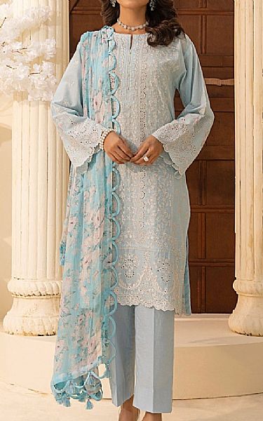 Lsm Light Blue Lawn Suit | Pakistani Lawn Dress in USA- Image 1