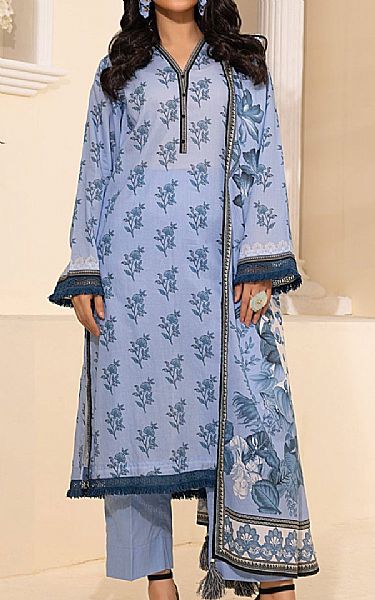 Lsm Blue Lawn Suit | Pakistani Lawn Dress in USA- Image 1