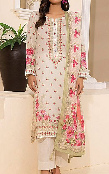 Lsm Off White Lawn Suit | Pakistani Lawn Dress in USA- Image 1