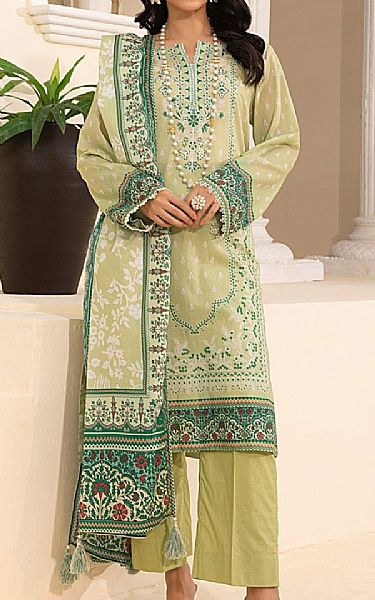 Lsm Thistle Green Lawn Suit | Pakistani Lawn Dress in USA- Image 1