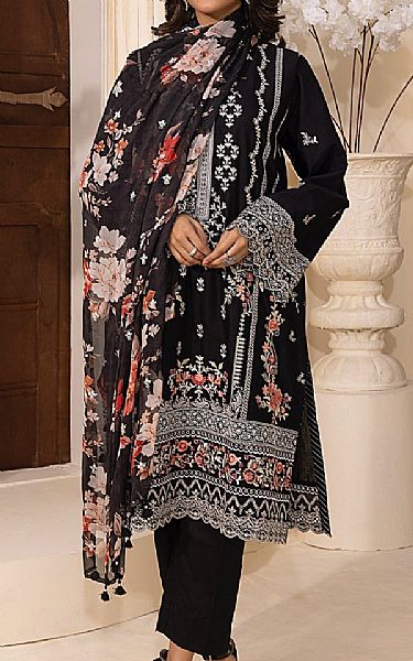 Lsm Black Lawn Suit | Pakistani Lawn Dress in USA- Image 1