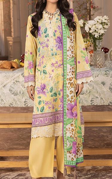 Lsm Sand Gold Lawn Suit | Pakistani Lawn Dress in USA- Image 1