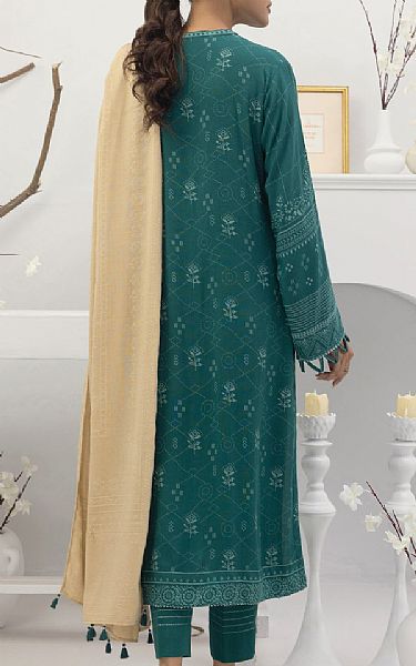 Lsm Teal Pashmina Suit | Pakistani Winter Dresses- Image 2