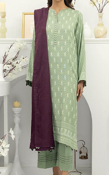Lsm Sea Green Pashmina Suit | Pakistani Winter Dresses- Image 1