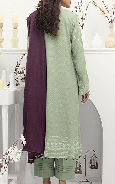 Lsm Sea Green Pashmina Suit | Pakistani Winter Dresses- Image 2