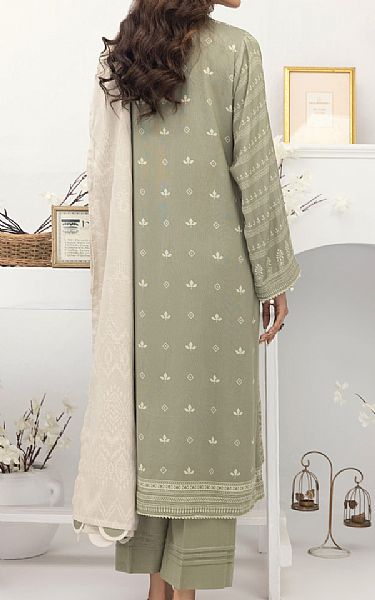 Lsm Glacier Green Pashmina Suit | Pakistani Winter Dresses- Image 2