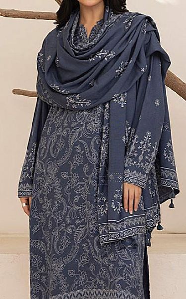 Lsm Bright Grey Pashmina Suit | Pakistani Winter Dresses in USA- Image 1