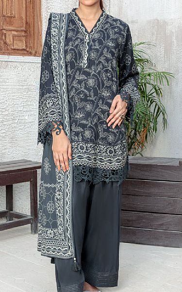 Lsm Davy Grey Pashmina Suit | Pakistani Winter Dresses in USA- Image 1