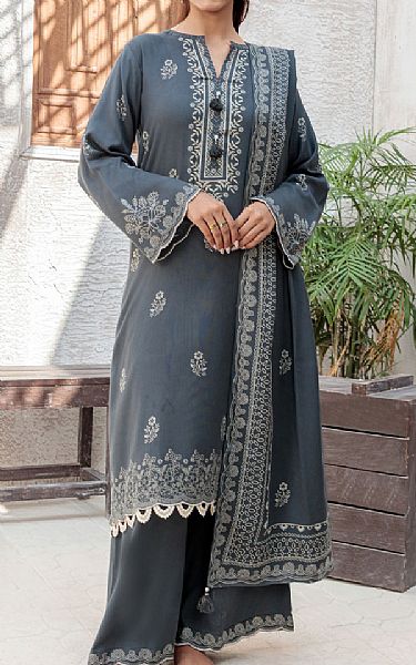 Lsm Slate Grey Pashmina Suit | Pakistani Winter Dresses in USA- Image 1