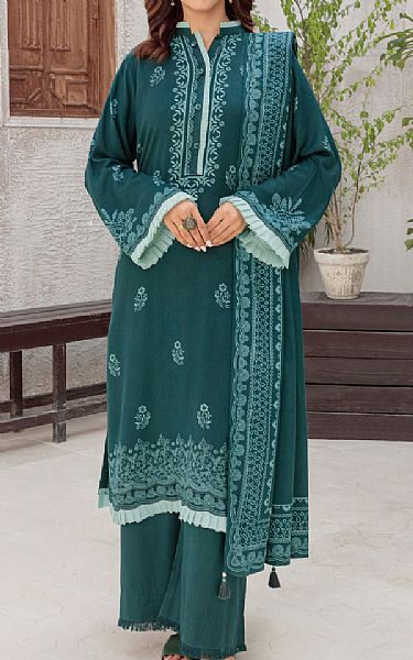 Lsm Deep Sea Green Pashmina Suit | Pakistani Winter Dresses in USA- Image 1