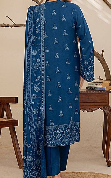 Lsm Denim Blue Pashmina Suit | Pakistani Winter Dresses in USA- Image 2