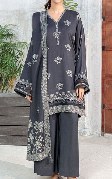 Lsm Davy Grey Pashmina Suit | Pakistani Winter Dresses in USA- Image 1