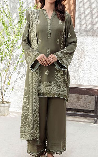 Lsm Sage Green Pashmina Suit | Pakistani Winter Dresses in USA- Image 1