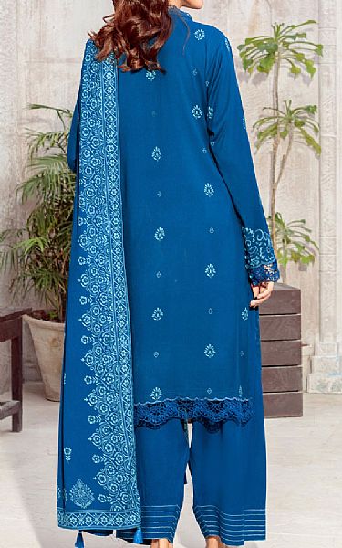 Lsm Deep Sea Blue Pashmina Suit | Pakistani Winter Dresses in USA- Image 2