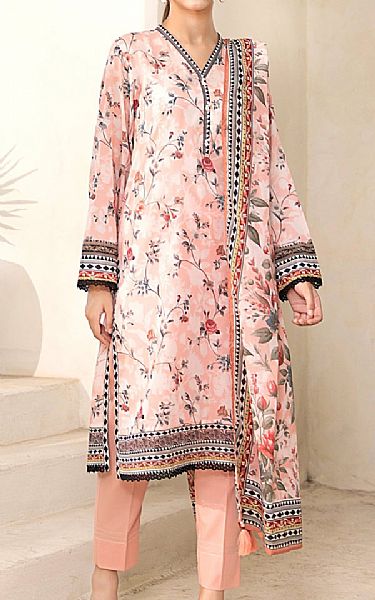 Lsm Pink Lawn Suit | Pakistani Lawn Dress in USA- Image 1