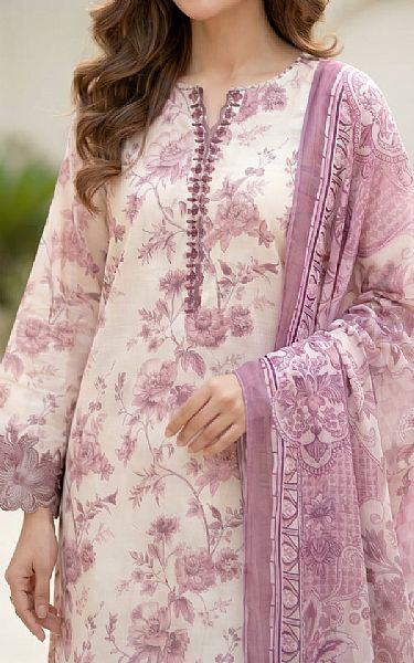 Lsm Off White/Mauve Lawn Suit | Pakistani Lawn Dress in USA- Image 2