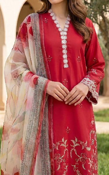 Lsm Red Lawn Suit | Pakistani Lawn Dress in USA- Image 2