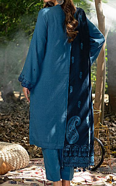 Lsm Chathams Blue Slub Suit | Pakistani Winter Dresses in USA- Image 2
