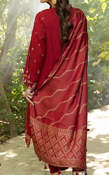 Lsm Red Slub Suit | Pakistani Winter Dresses in USA- Image 2