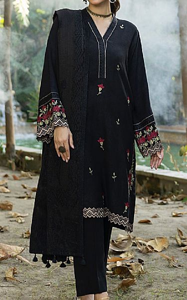 Lsm Black Slub Suit | Pakistani Winter Dresses in USA- Image 1
