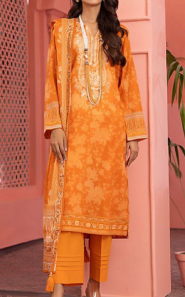 Lsm Pumpkin Orange Lawn Suit | Pakistani Lawn Dress in USA- Image 1