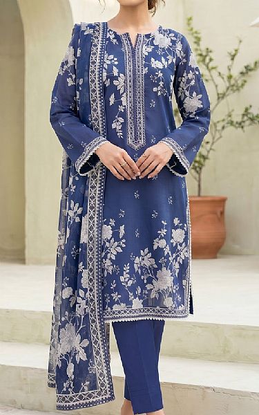 Lsm Blue Lawn Suit | Pakistani Lawn Dress in USA- Image 1