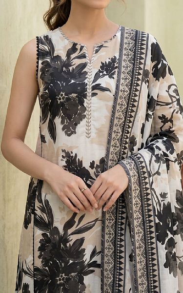 Lsm Ivory/Black Lawn Suit | Pakistani Lawn Dress in USA- Image 2