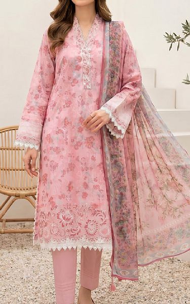 Lsm Pink Lawn Suit | Pakistani Lawn Dress in USA- Image 1