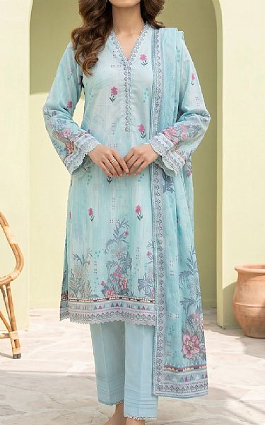 Lsm Sky Blue Lawn Suit | Pakistani Lawn Dress in USA- Image 1