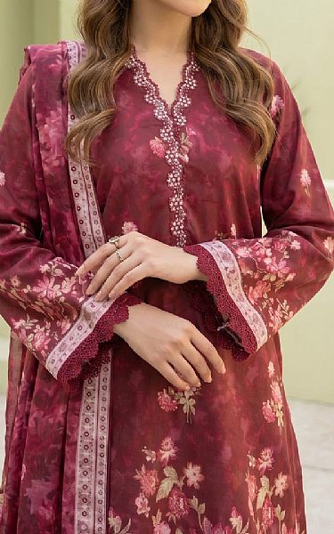 Lsm Wine Lawn Suit | Pakistani Lawn Dress in USA- Image 2