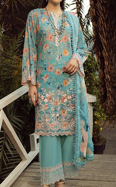 Lsm Viridian Green Lawn Suit | Pakistani Lawn Dress in USA- Image 1
