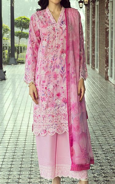 Lsm Pink Lawn Suit | Pakistani Lawn Dress in USA- Image 1