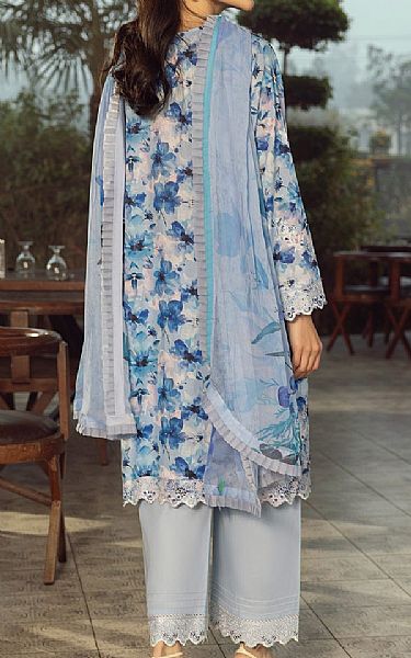 Lsm Blue/Grey Lawn Suit | Pakistani Lawn Dress in USA- Image 2