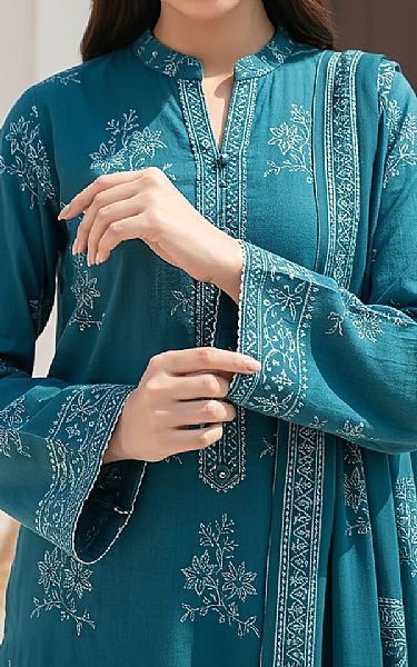 Lsm Teal Pashmina Suit | Pakistani Winter Dresses in USA- Image 2