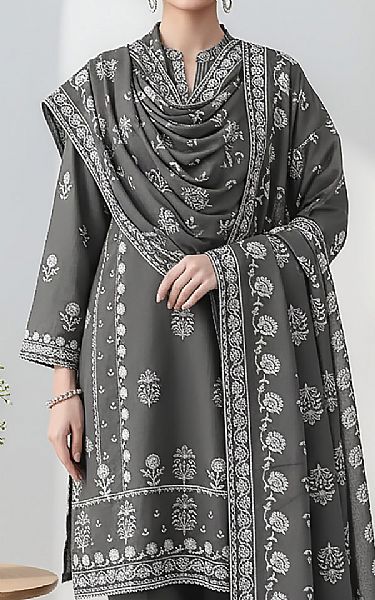 Lsm Dark Grey Marina Suit | Pakistani Winter Dresses in USA- Image 2