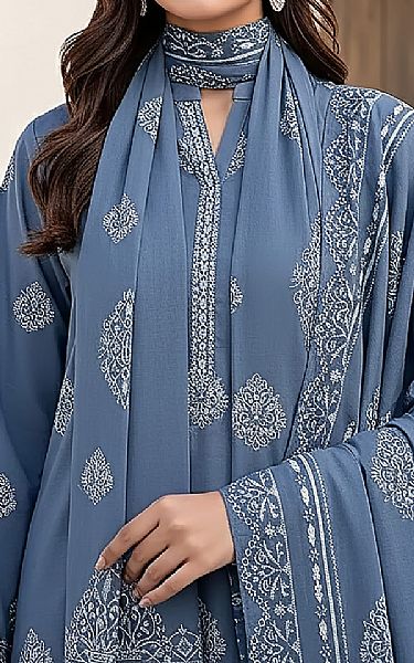 Lsm Slate Blue Pashmina Suit | Pakistani Winter Dresses in USA- Image 2