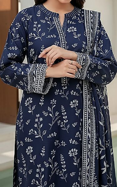 Lsm Navy Blue Pashmina Suit | Pakistani Winter Dresses in USA- Image 2