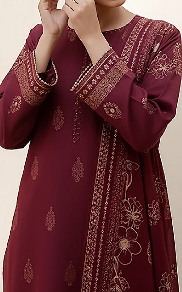 Lsm Wine Pashmina Suit | Pakistani Winter Dresses in USA- Image 2