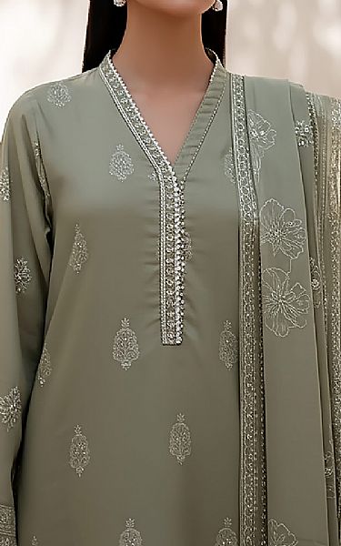Lsm Sage Green Pashmina Suit | Pakistani Winter Dresses in USA- Image 2