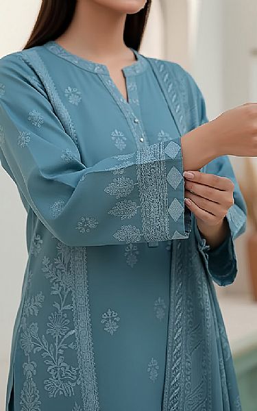 Lsm Teal Pashmina Suit | Pakistani Winter Dresses in USA- Image 2
