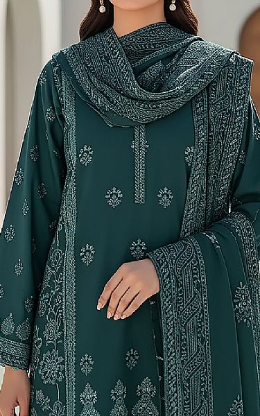 Lsm Gable Green Pashmina Suit | Pakistani Winter Dresses in USA- Image 2