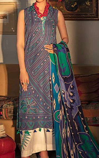 Mahgul Royal Purple Lawn Suit | Pakistani Dresses in USA- Image 1
