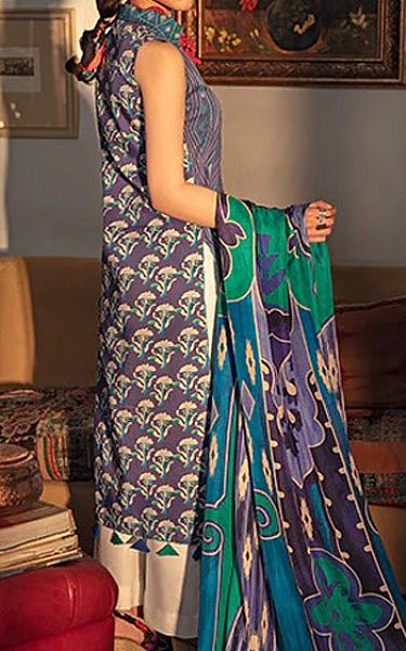 Mahgul Royal Purple Lawn Suit | Pakistani Dresses in USA- Image 2