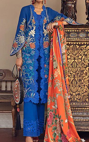 Mahgul Royal Blue Lawn Suit | Pakistani Dresses in USA- Image 1