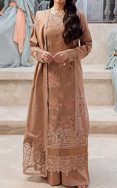 Mahnur Light Taupe Karandi Suit | Pakistani Winter Dresses in USA- Image 1